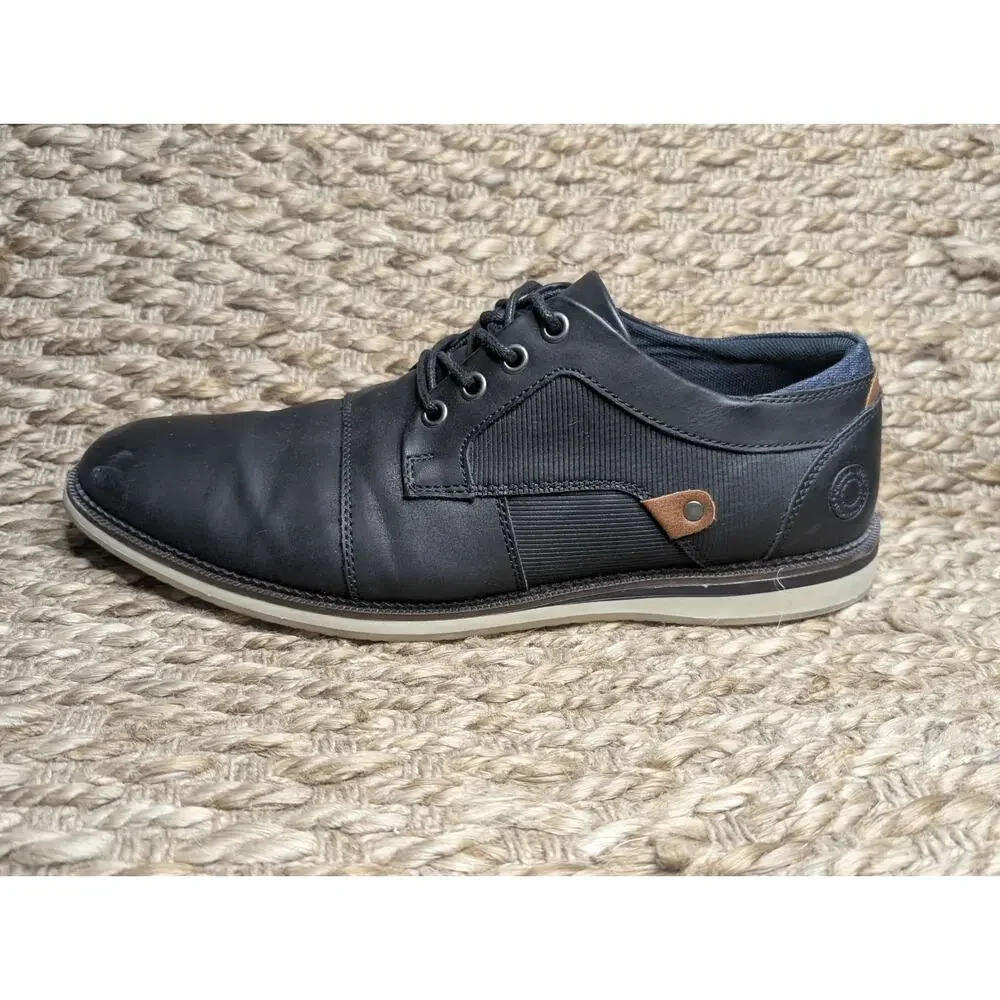 Men’s Bull Boxer B-52 Black Leather Oxford, Size 9.5, Dress Shoes